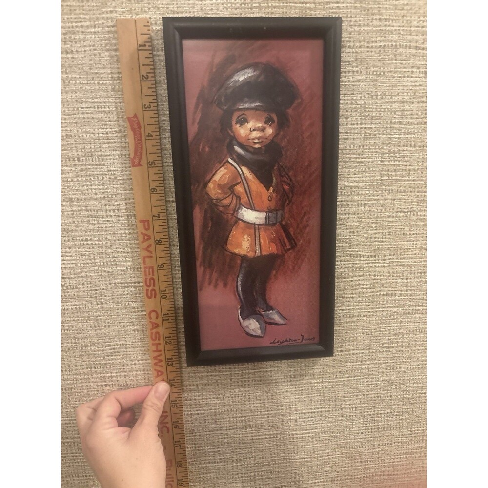 Leighton-Jones Framed Portrait Painting Child in Uniform Modern Canvas 12x6"